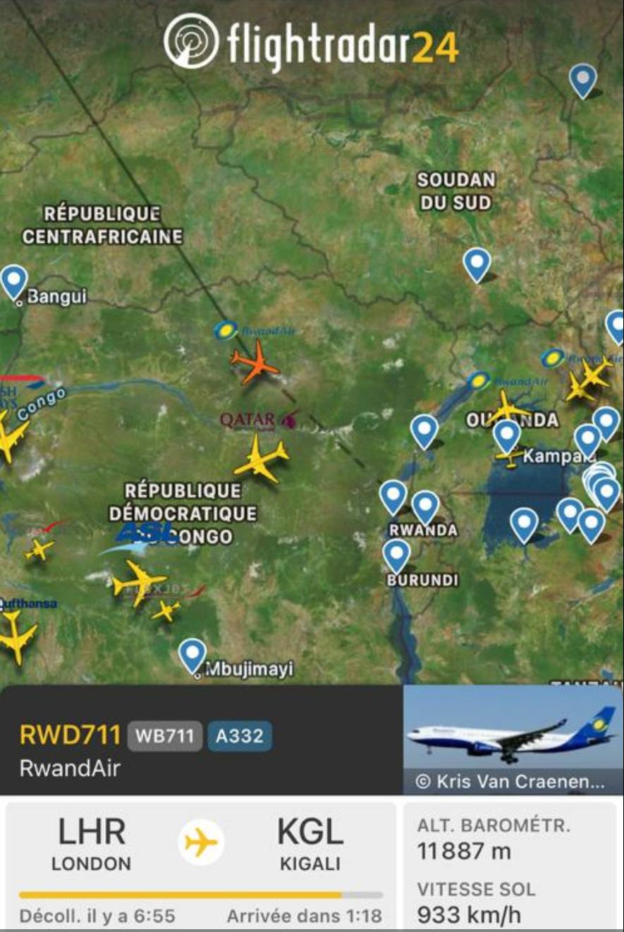 RDC : les aéronefs immaculés au Rwanda interdit de survoler l'éspace aérien Congolais