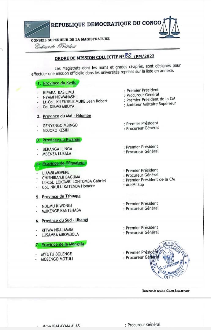 RDC : plus de 70 magistrats déployés dans les universités, la cour constitutionnelle veut clair sur les dossiers présentés par les candidats magistrats