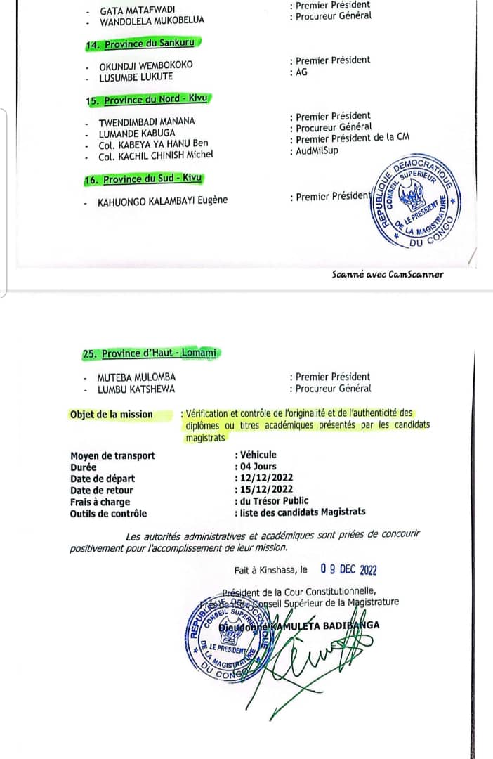 RDC : plus de 70 magistrats déployés dans les universités, la cour constitutionnelle veut clair sur les dossiers présentés par les candidats magistrats