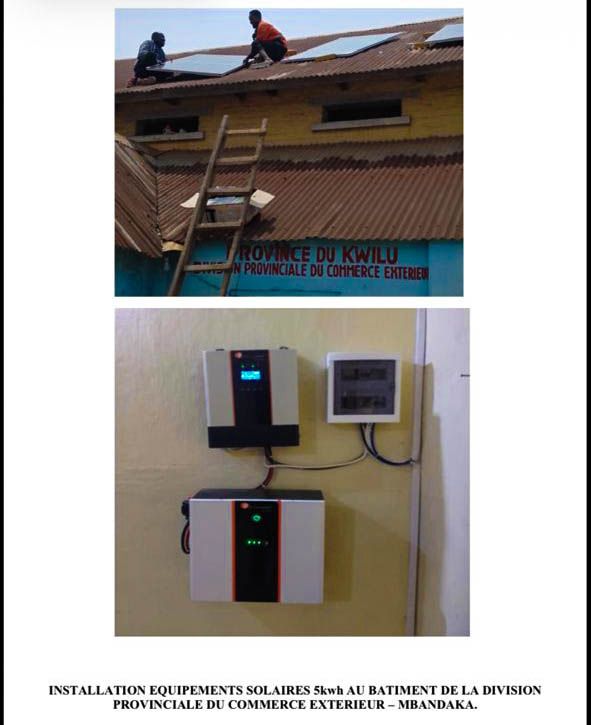 RDC : l’administration du ministère du Commerce extérieur dotée des panneaux solaires