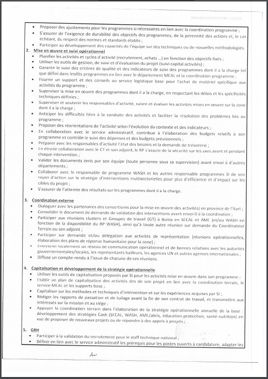 OFFRE D'EMPLOI : SOLIDARITE recrute un Responsable Programme CASH