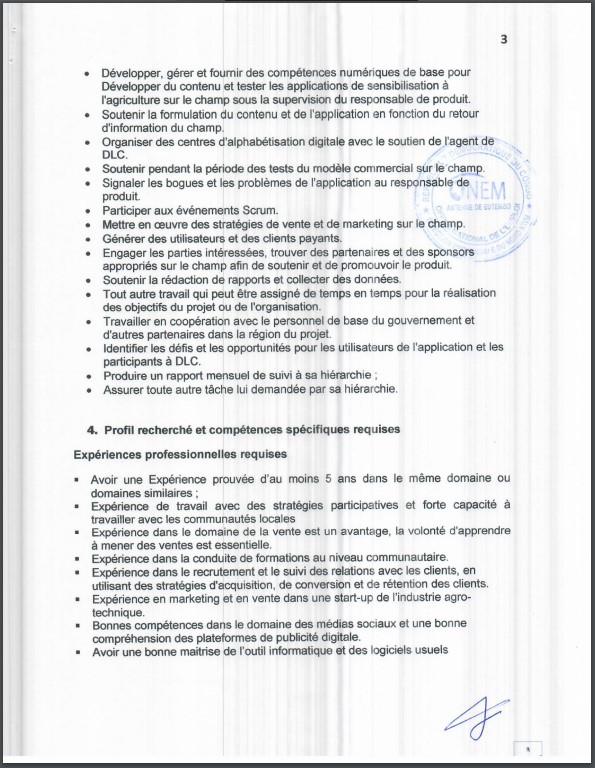 OFFRE D'EMPLOI : Le SYDIP recrute un Agent Responsable de Terrain