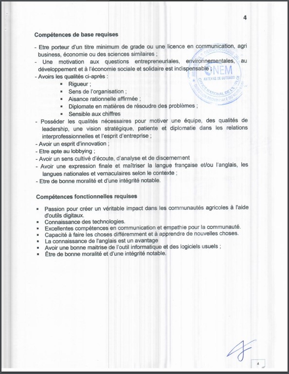 OFFRE D'EMPLOI : Le SYDIP recrute un Agent Responsable de Terrain