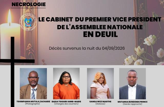 Kinshasa : 4 membres du cabinet du premier vice-président de l’assemblée nationale décèdent dans le drame de la salle Panacée