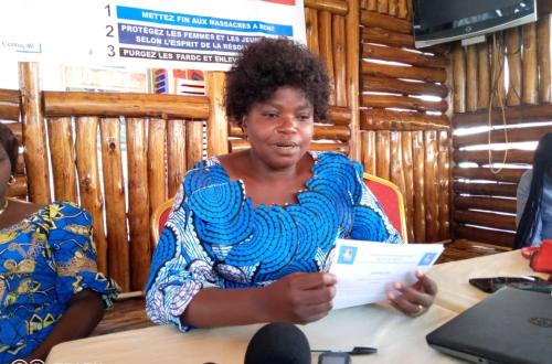 <p>La coordonnatrice de la DYFEGOU, Rose Tuombeane. ©Image : Jack Maliro</p>
