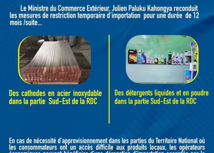 L’importation des cathodes en acier inoxydable et des détergents de nouveau interdite dans le Sud-Est du pays