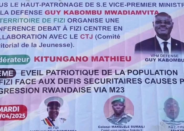 Une série de conférences-débats sur l'éveil patriotique face aux défis sécuritaires organisées en territoire de Fizi
