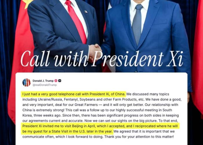 Trump et Xi Jinping échangent sur l’Ukraine, le commerce agricole et renforcent leurs liens bilatéraux
